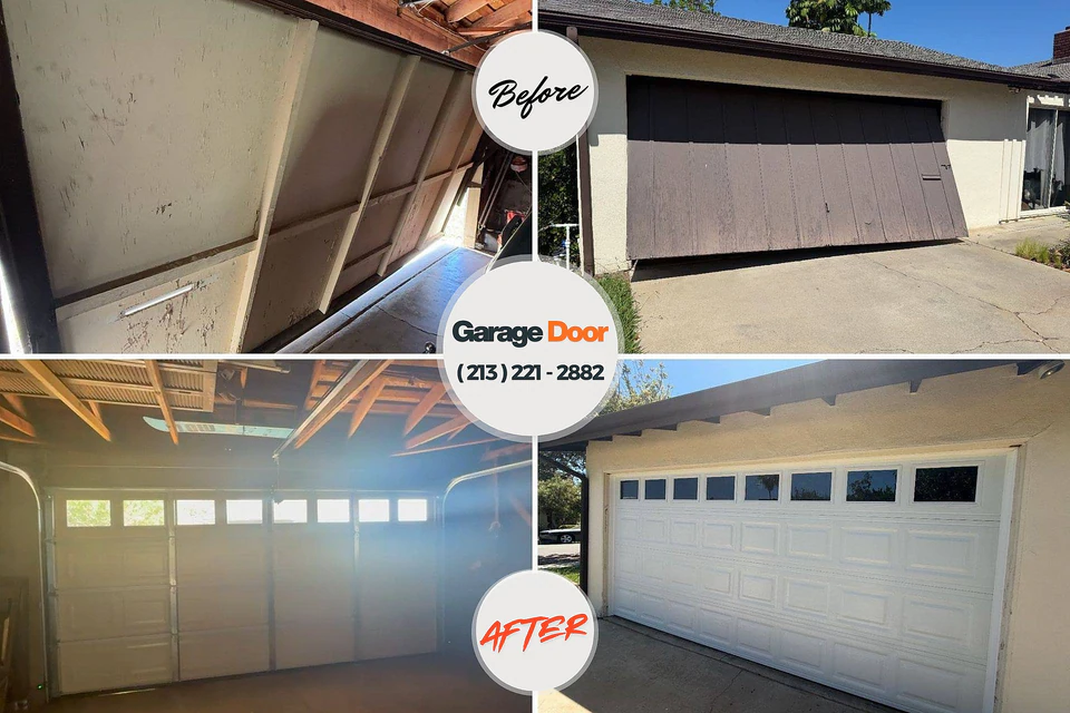 Before and after: garage door repair Carthage, IL